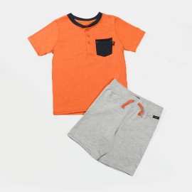 Multi 2 Pice Set Infants | Boys Orange Gray