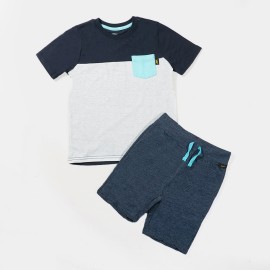 Multi 2 Pice Set Infants | Boys Blue & White Lining