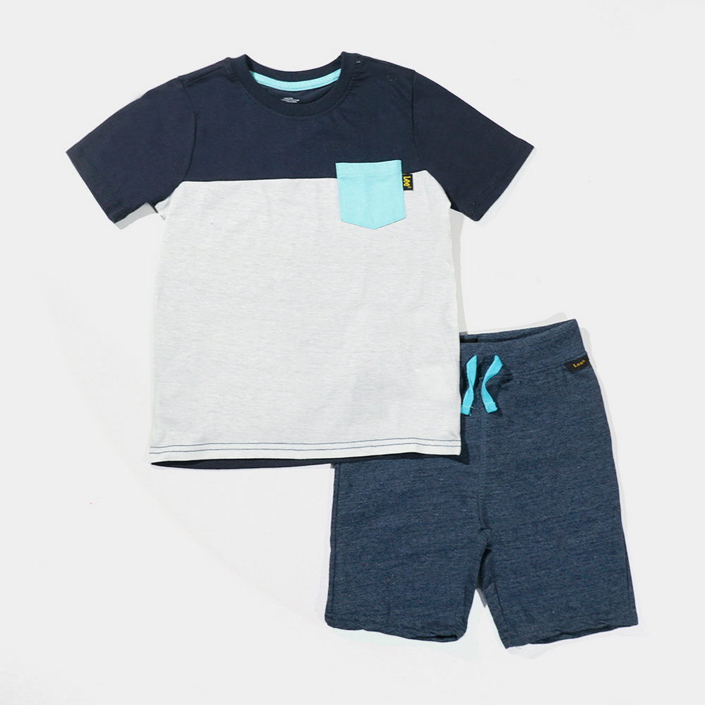 Multi 2 Pice Set Infants | Boys Blue & White Lining