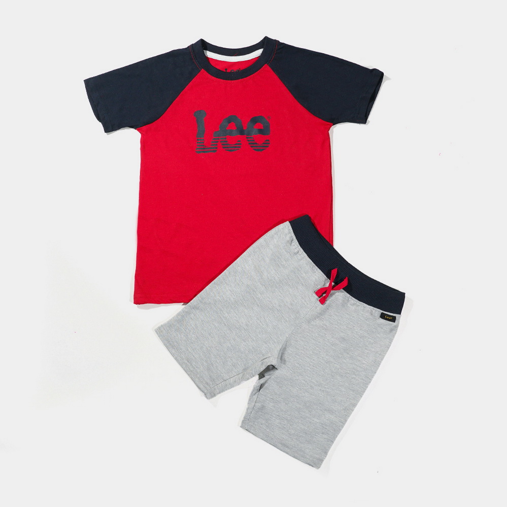 Multi 2 Pice Set Infants | Boys Red Blue Gray