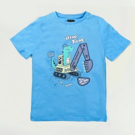 Dino Zone Boys Sky Blue T-Shirts