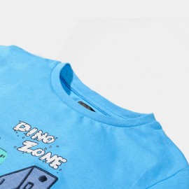 Dino Zone Boys Sky Blue T-Shirts
