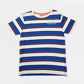 Epic Vibes Boys Blue and White Lining T-Shirts