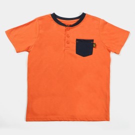 Front Pocket Boys Orange T-Shirts