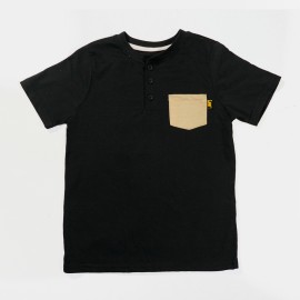 Front Pocket Boys Black T-Shirts