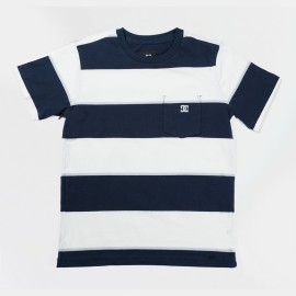 DC Logo Boys Blue & White Lining T-Shirts