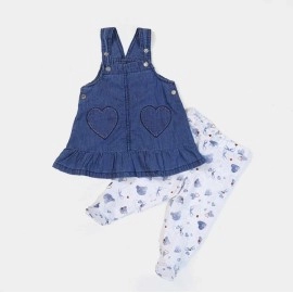 Prenatal Hearts Infants  Blue & White 2 Piece Set