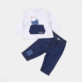 Bear Infants Blue & White Rompers and Body suits
