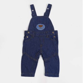 Bear Infants Blue & White Dungarees