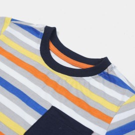 Front Pocket Boys Multi Color T-Shirts