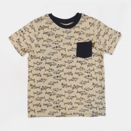 Front Pocket Boys Light Brown T-Shirts