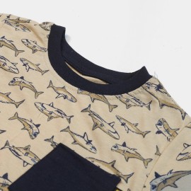 Front Pocket Boys Light Brown T-Shirts