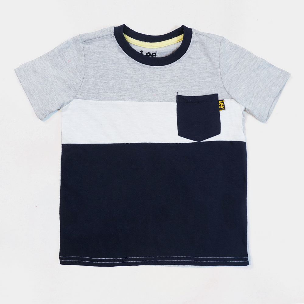 Front Pocket Boys Blue Gray T-Shirts