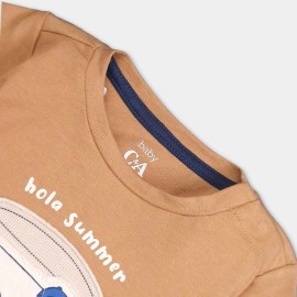 Hola Summer Infants Light Brown T-Shirts