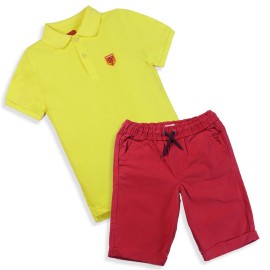 2-Pice-Set-Infants|Boys-YellowPrinted-Body-suits