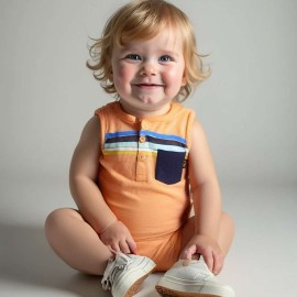Smart Infants Orange Rompers and Body suits