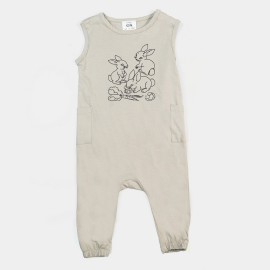 Infants-Boys-Brown-Rompers-Bunnys