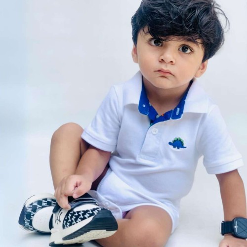 Infants-Polo-White-Rompers