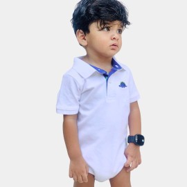 Infants-Polo-White-Rompers