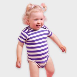 Infants-Purple-White-Lining-Rompers