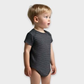 Infants-Black-Gray-Lining-Rompers