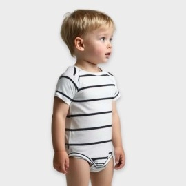 Infants-Black-White-Lining-Rompers|Bodysuits