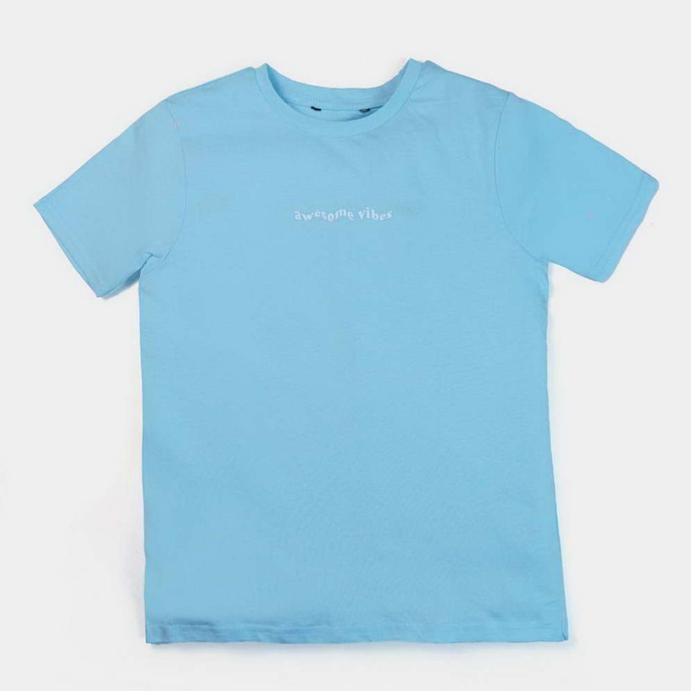 Awesome Vibes Boys Light Green T-Shirts