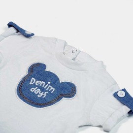 Denims Day Infants Blue & White Lining Frock and Dresses
