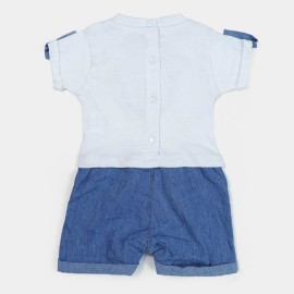 Denims Day Infants Blue & White Lining Frock and Dresses
