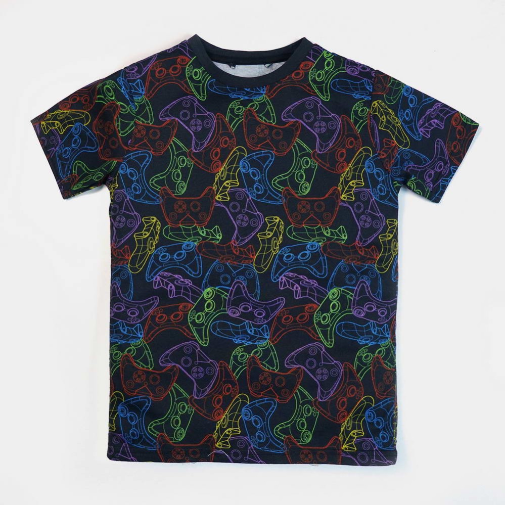 Multi Game Paid Boys Black T-Shirts