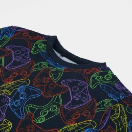 Multi Game Paid Boys Black T-Shirts