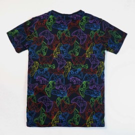 Multi Game Paid Boys Black T-Shirts