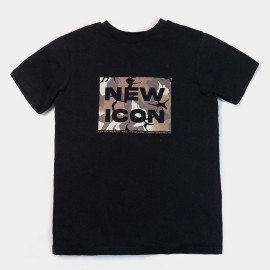 New Icon Boys  Black T-Shirts