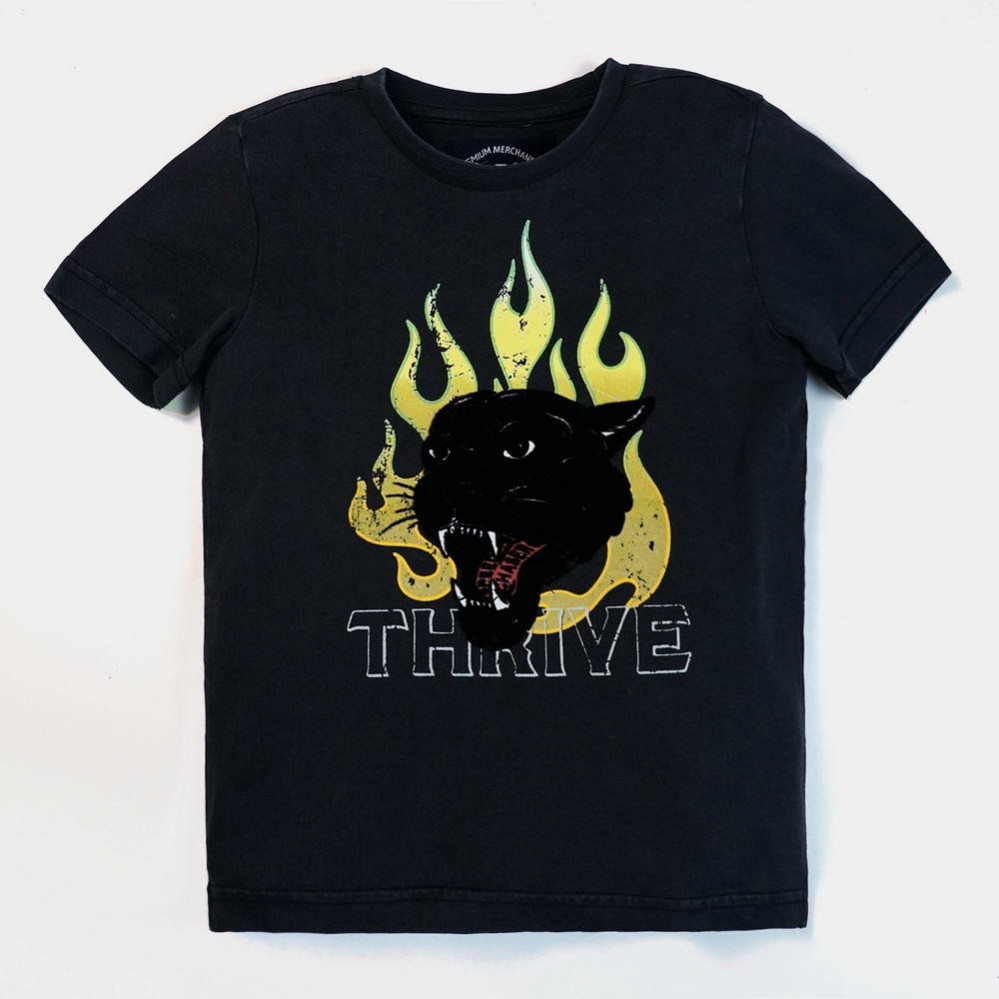 Black Tiger Boys Black T-Shirts