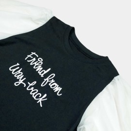 Friend Girls Black & White Lining Frock and Dresses