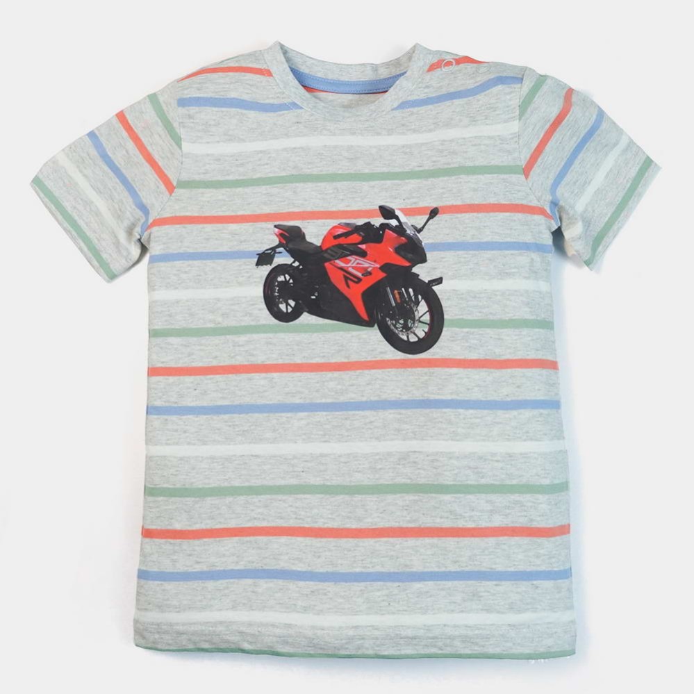Sports Bike Boys Light Gray T-Shirts