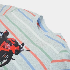 Sports Bike Boys Light Gray T-Shirts