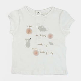 Happy Mice Infants Off White T-Shirts