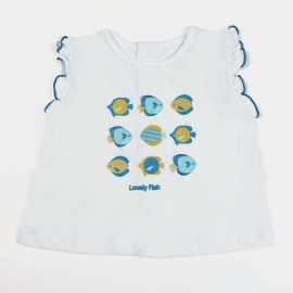 Lovely Fish Infants | Girls White T-Shirts