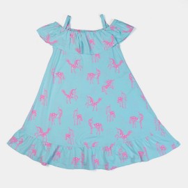 Flamingo Girls Light Green Frock and Dresses