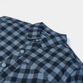 Casual Shirts Boys  Black & Gray Check Casual Shirts