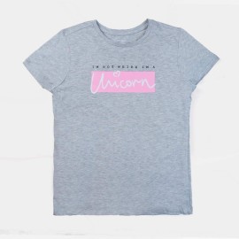 I am a Unicon Girls Light Gray T-Shirts