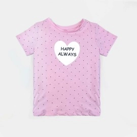 Happy Always Girls Pink T-Shirts