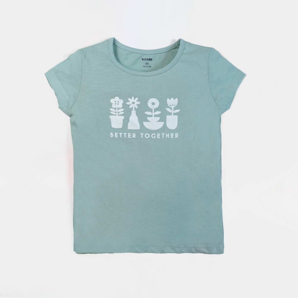 Better Together Girls Light Green T-Shirts