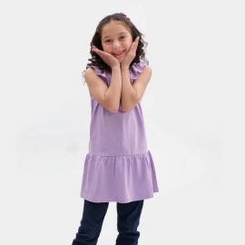Neck Frock Girls Purple Frock and Dresses