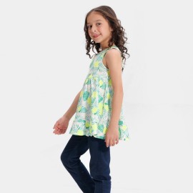 Summer Girls White Flower Print Frock and Dresses