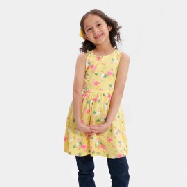 Summer Girls Yellow Printed Frock and Dresses