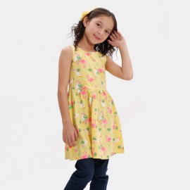 Summer Girls Yellow Printed Frock and Dresses