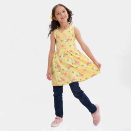 Summer Girls Yellow Printed Frock and Dresses