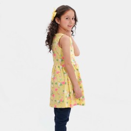 Summer Girls Yellow Printed Frock and Dresses